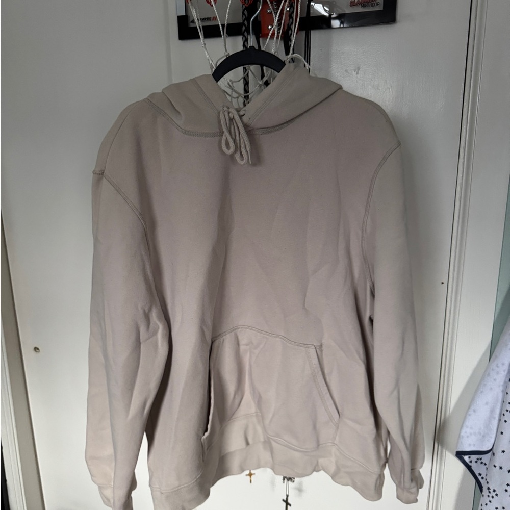 Cream Hooded Sweater with Relaxed Fit